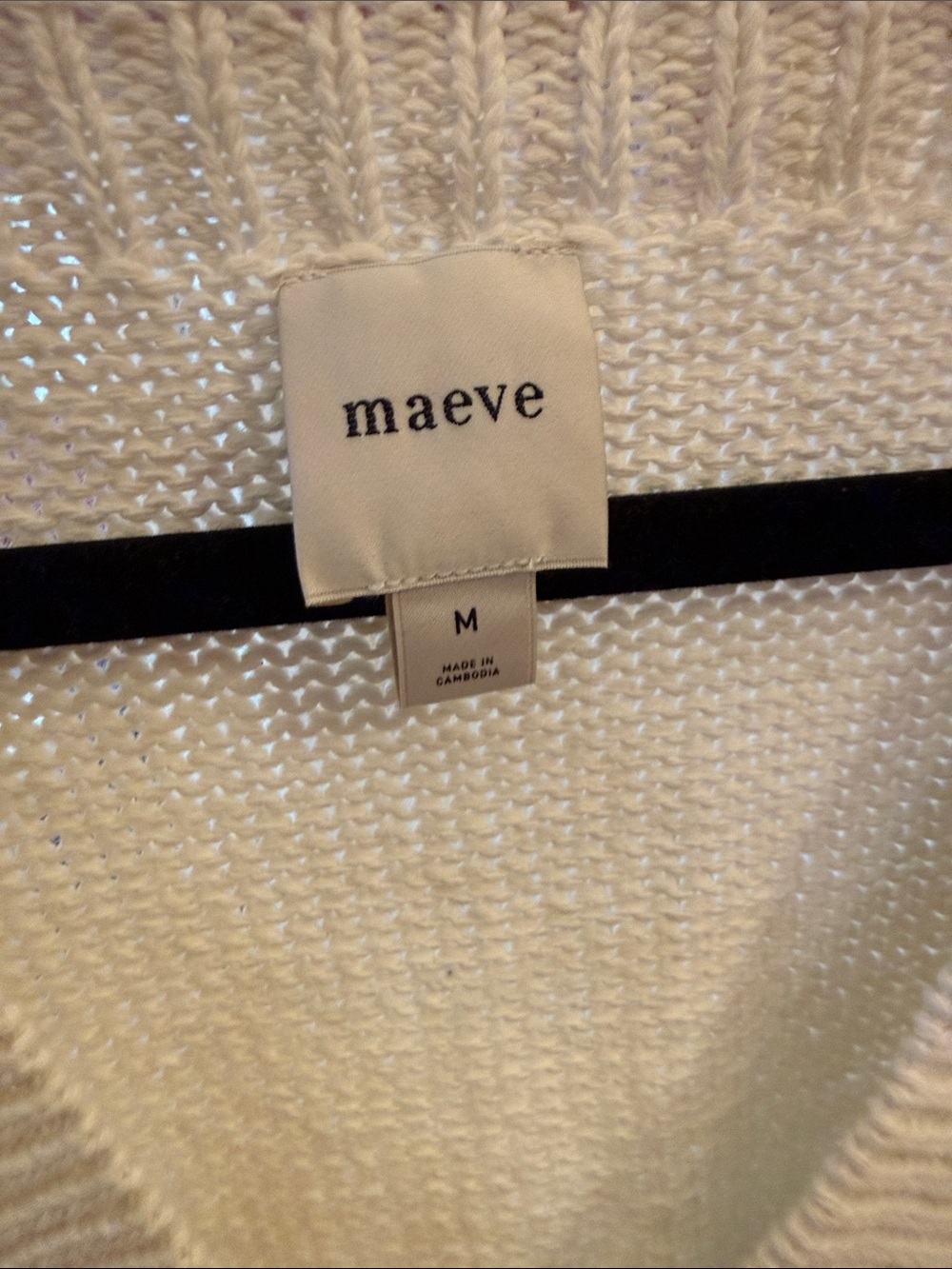 NWT- Maeve Cream V‑Neck Knit Sweater “catch of Day” sz M - Picture 6 of 6